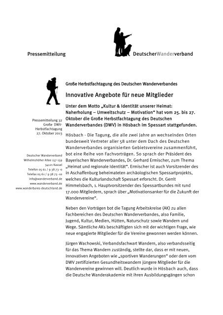 Innovative Angebote fÃ¼r neue Mitglieder - Verband Deutscher Gebirgs