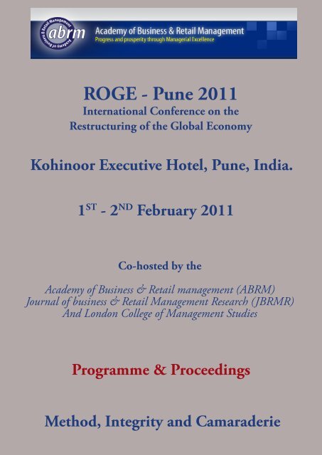 ROGE - Pune 2011 - The Academy of Business and Retail ...