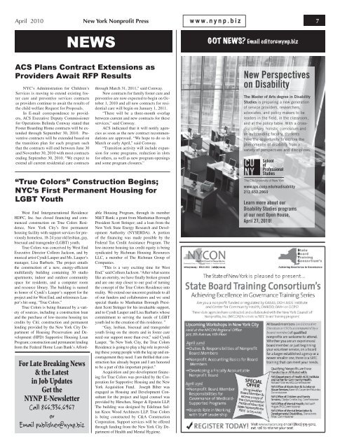 April Edition 2010 - New York Nonprofit Press