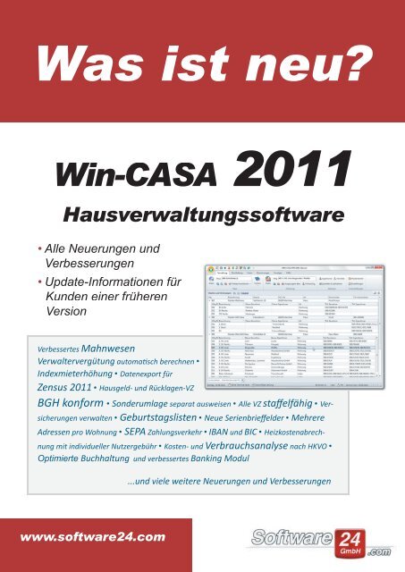 Win-CASA 2011 - Was ist neu? - Software24.com GmbH