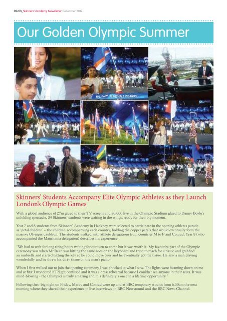 Newsletter 6: December 2012 - Skinners' Academy
