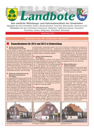 Baumaßnahmen für 2012 und 2013 in ... - Gemeinde Tauscha