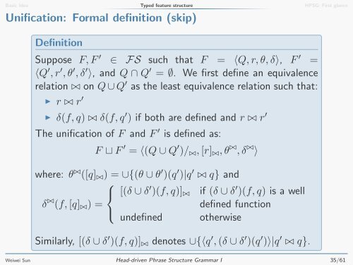 Head-driven Phrase Structure Grammar I