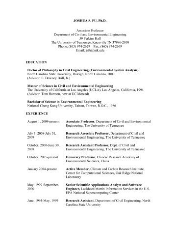 full resume - College of Engineering - The University of Tennessee ...