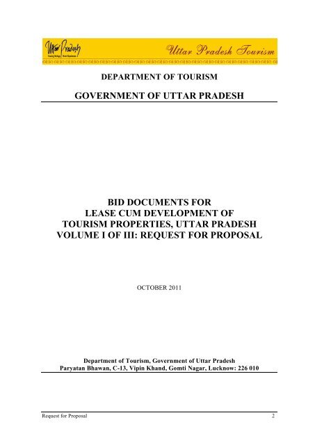 Revised RFP for Lease Cum Development of Tourism Properties ...