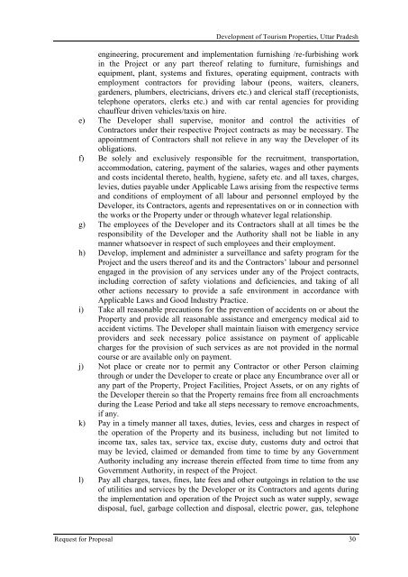 Revised RFP for Lease Cum Development of Tourism Properties ...