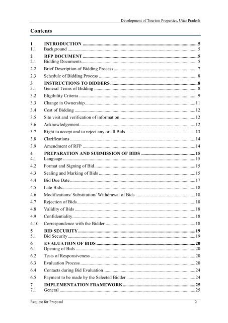 Revised RFP for Lease Cum Development of Tourism Properties ...