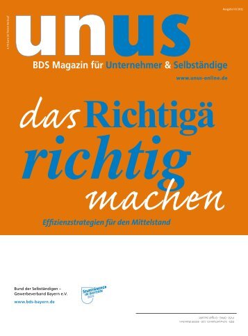UNUS Ausgabe 03 / 2011 - Gewerbeverband Bayern eV