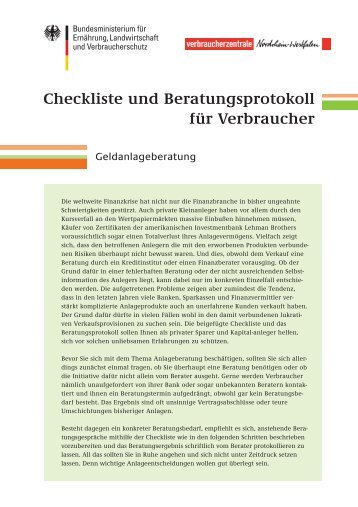 Checkliste / Beratungsprotokoll - Dr. Kirner Finanzblog