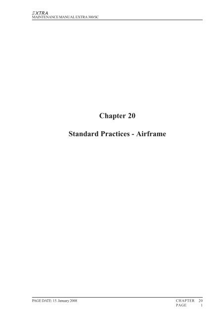 Chapter 20 Standard Practices - Airframe - Extra Aircraft