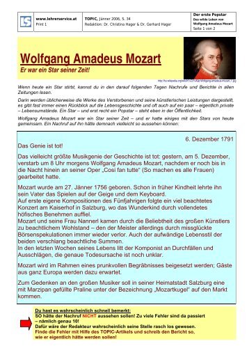 Wolfgang Amadeus Mozart - Noemedia.at