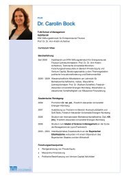 Dr. Carolin Bock - Technische UniversitÃ¤t MÃ¼nchen