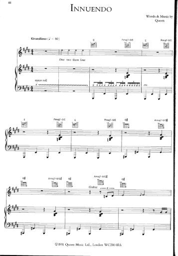 Queen â Innuendo - Daily Piano Sheets