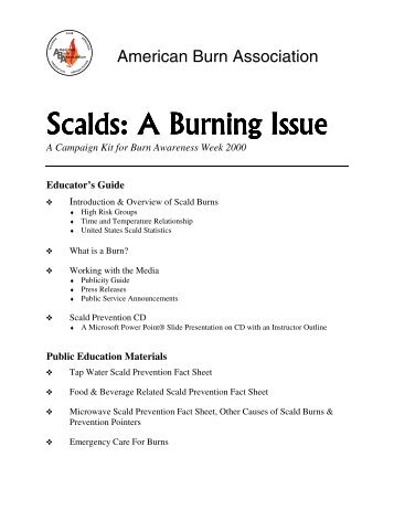 Scalds: A Burning Issue - American Burn Association