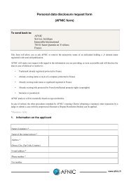 Personal data disclosure request form - Afnic