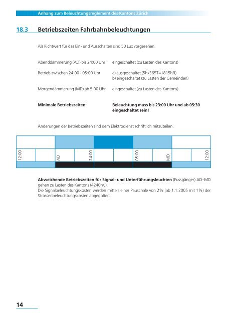 Beleuchtungsreglement des Kantons Zürich - Tiefbauamt - Kanton ...