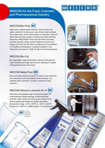 WEICON for the Food, Cosmetic and Pharmaceutical ... - Weicon.com
