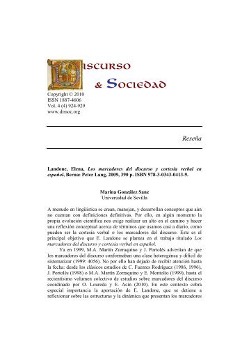 Landone, Elena, Los marcadores del discurso y cortesÃ­a verbal en ...