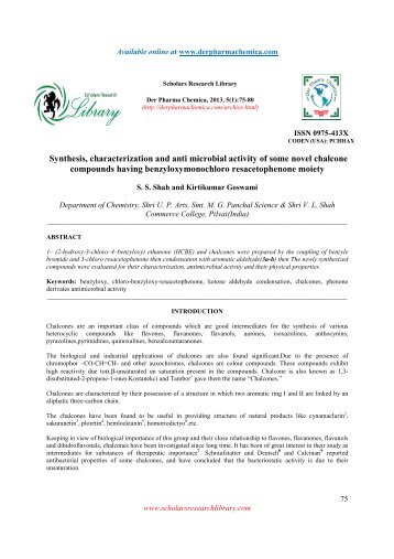 Synthesis, characterization and anti microbial activity of some novel ...