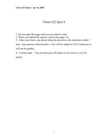 Chem 222 Quiz 6