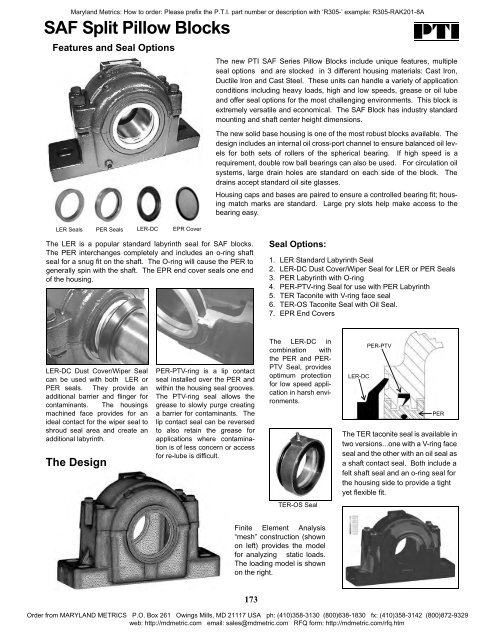 Pillow Block Housings - Maryland Metrics