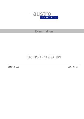 Examination 160 PPL(A) NAVIGATION - flightcooperation