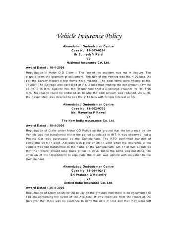 Vehicle Insurance Policy - Gbic.co.in