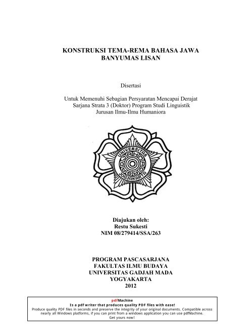 Konstruksi Tema Rema Bahasa Jawa Banyumas Lisan