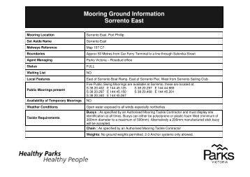 Sorrento East Mooring Area Information (PDF File ... - Parks Victoria