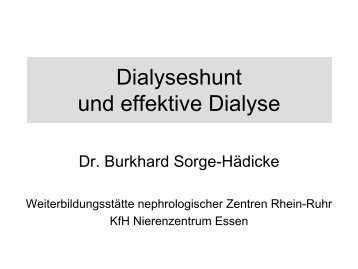 Dialyseshunt und effektive Dialyse - WB-nephro.de