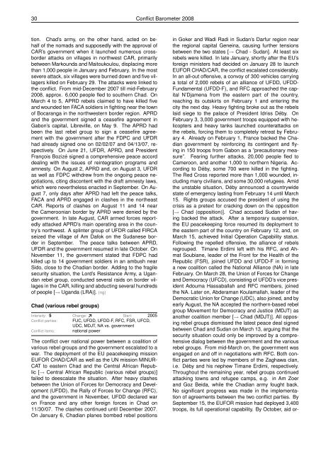 CONFLICT BAROMETER 2008