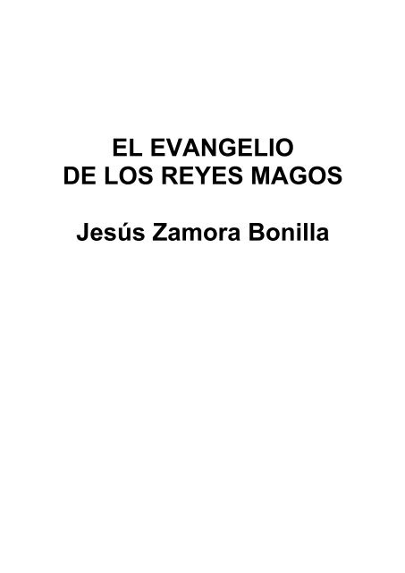 EL EVANGELIO DE LOS REYES MAGOS