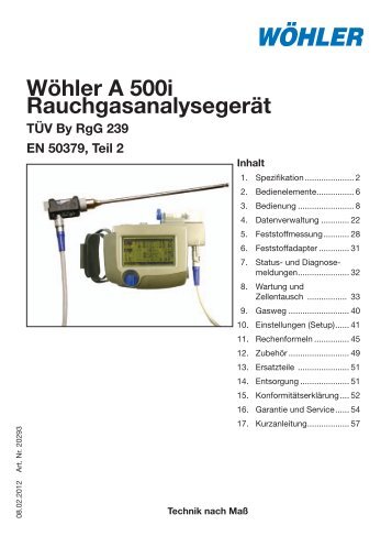 Wöhler A 500i Rauchgasanalysegerät - Wohler USA