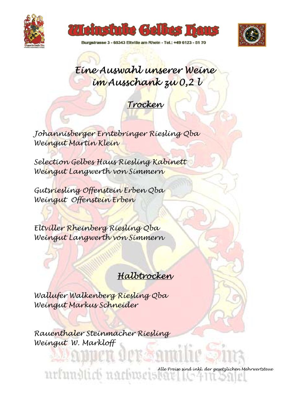 2 Free Magazines From Weinstube Gelbeshaus De