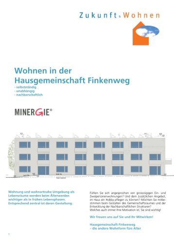 Wohnen in der Hausgemeinschaft Finkenweg - Zukunftswohnen-Netz
