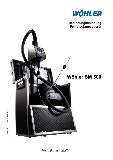 Bedienungsanleitung Wöhler SM 500 - Wohler USA