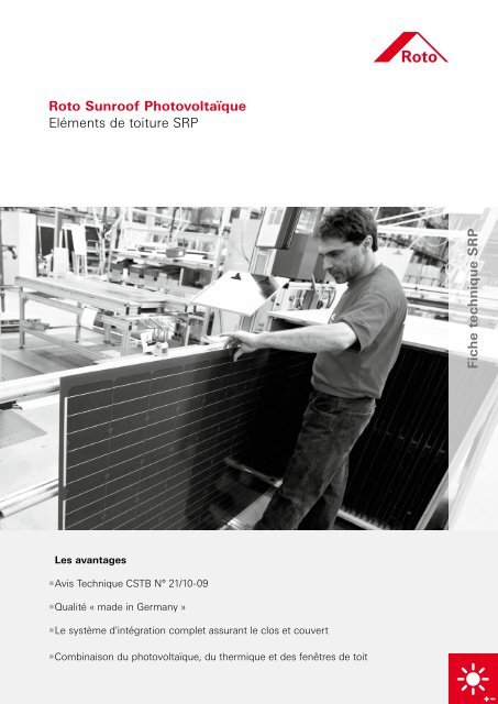 F ic he te chn iq ue SRP Roto Sunroof PhotovoltaÃ¯que ElÃ©ments de ...