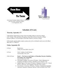 a tentative schedule of events - History - University of Western Ontario