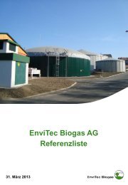 EnviTec Biogas AG Referenzliste
