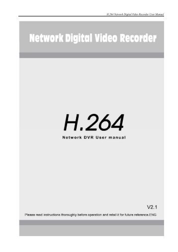 H.264 Network Digital Video Recorder User Manual - Vonnic