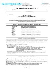 SICHERHEITSDATENBLATT - Electrochem Solutions