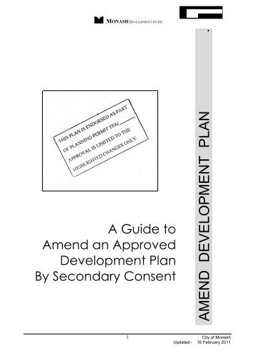 A Guide to Amend an Approved Development Plan - City of Monash