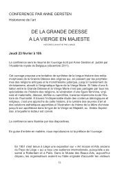 DE LA GRANDE DEESSE A LA VIERGE EN MAJESTE - U3A