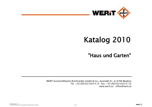 Katalog Haus und Garten 2010 - Werit Kunststoffwerke W ...