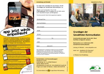 Das Seminarprogramm als Pdf - Akademie im Park