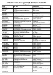 Conference delegate list - Coventry Partnership