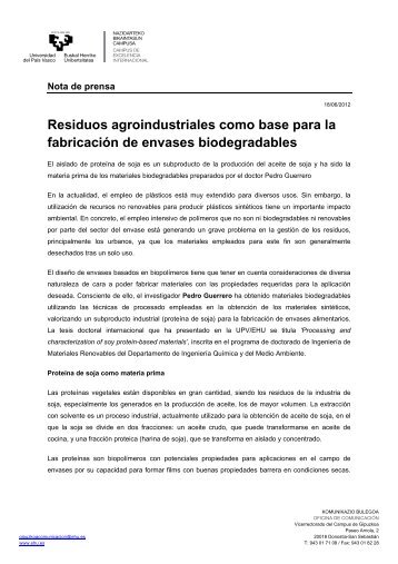 Residuos agroindustriales como base para la fabricaciÃ³n de ...