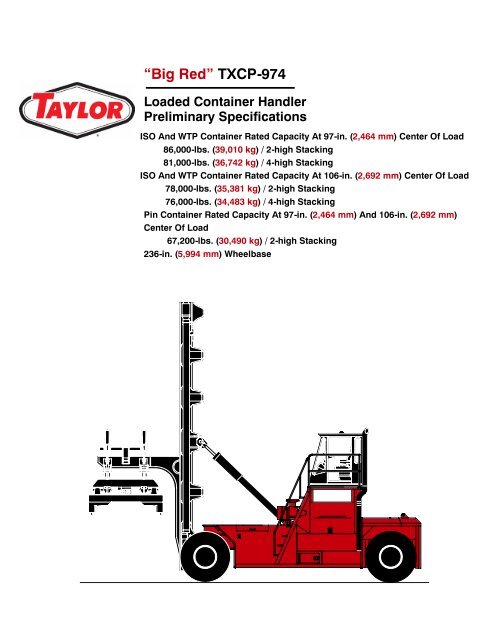 Spec Sheet - Taylor Machine Works