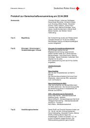 Protokoll zur Gemeinschaftsversammlung am 22.04.2008