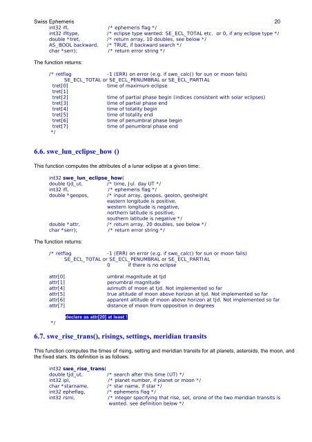 Programming interface to the Swiss Ephemeris - programmiastral.com